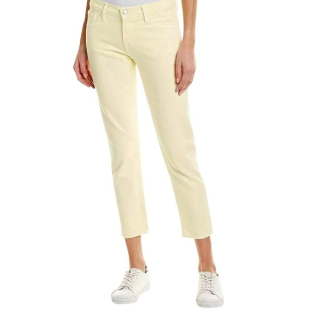 J Brand Sadey Slim Straight Jeans Butter Yellow Mid Rise Pant Size 31 NWT